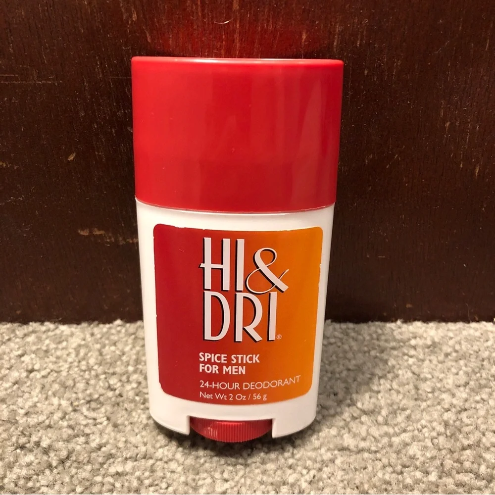 HI & DRI Spice Stick for Men 24 Hour Deodorant, Non-Whitening & Clear, 2oz